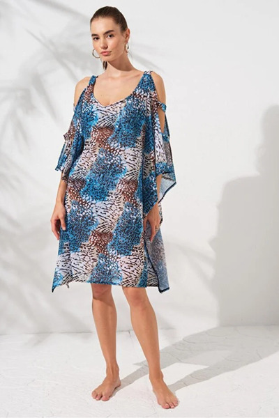 Dorelux Ocean Sleeve Band Detailed Tunic Pareo Dlx-231802