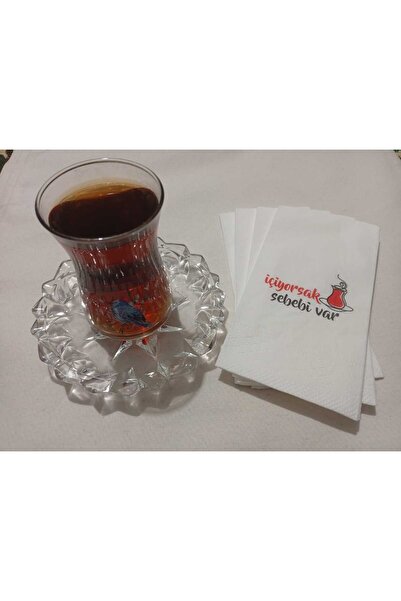 ART HEDİYE There's a Reason We Drink Tea at the Cafe Restaurant, 20 Pcs Talking Napkins.
