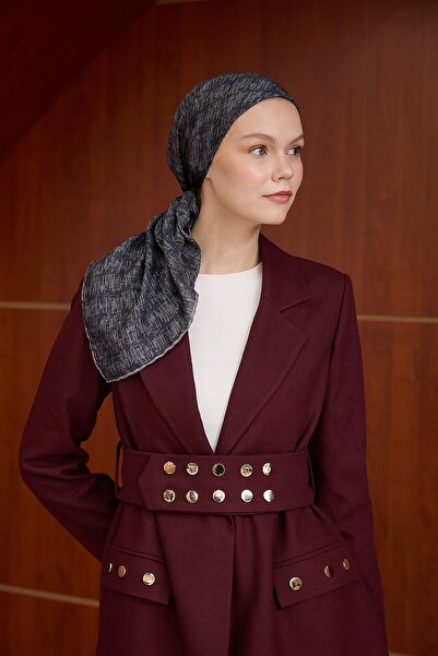 İpekhan Winter Bloom Soft Scarf Dark Gray