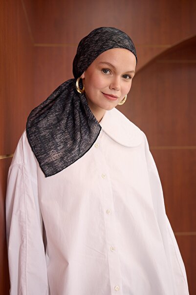 İpekhan Winter Bloom Soft Scarf Black