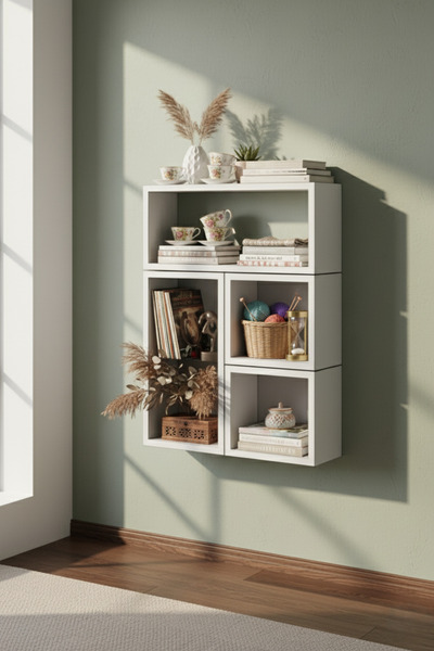 TRENDPİX Modern Duvar Rafı Kitaplık Ofis, Ev, Salon, Dosya Kişiye Özel Çok Am...