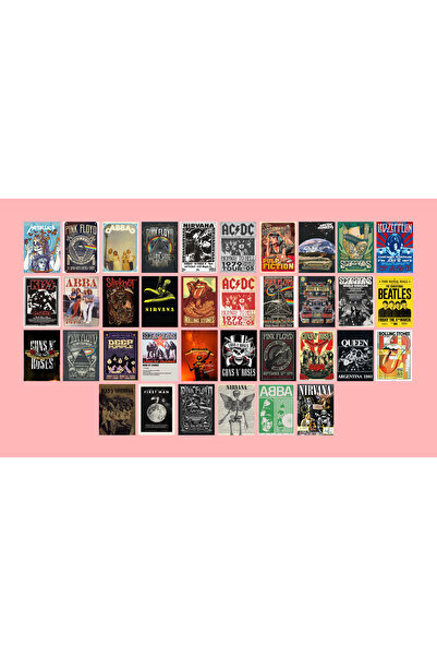 TELLGRAF مجموعة ملصقات ذات طابع هارد روك (10 × 7.5 سم، 33 قطعة)