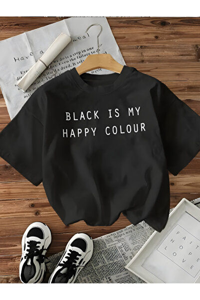 Printiva Μαύρο μπλουζάκι Zenrova Unisex Oversize με στάμπα από βαμβάκι και κο...