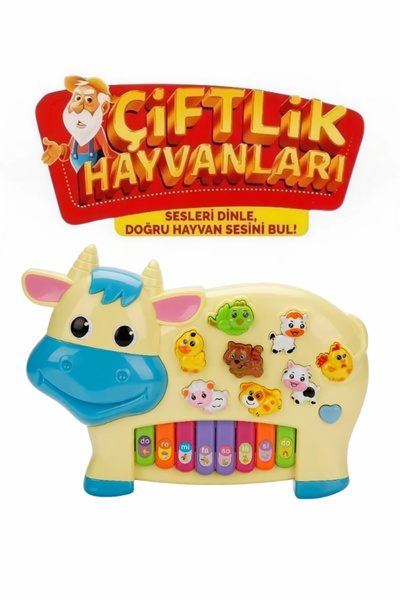 Magicway Türkçe Konuşan Çiftlik Hayvan Sesli Müzikli Eğitici Pilli Piyano Ren...