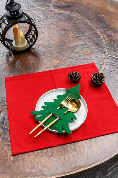 New Year Decorative Fir Tree Spoon Rest Green 6 Pieces