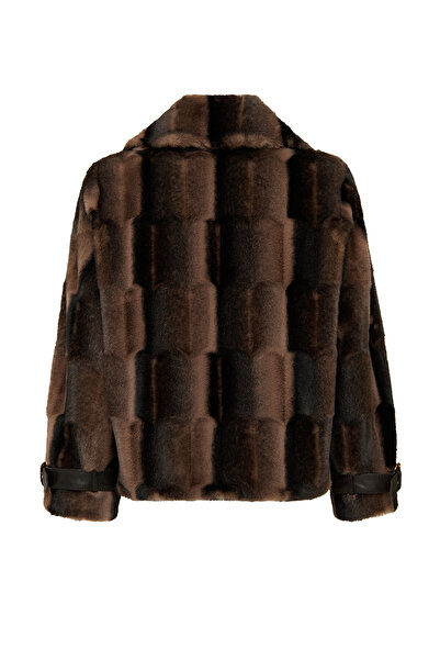 Derimod Anabel Women's Brown Teddy Leather Coat 25Wgp5952Ff