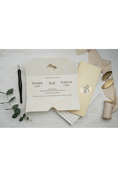 ERDEM DAVETİYE Düğün Davetiyesi / Nişan Davetiyesi / Nikah Davetiyesi / (50 Adet) Baskı Hariç Davetiye 9326