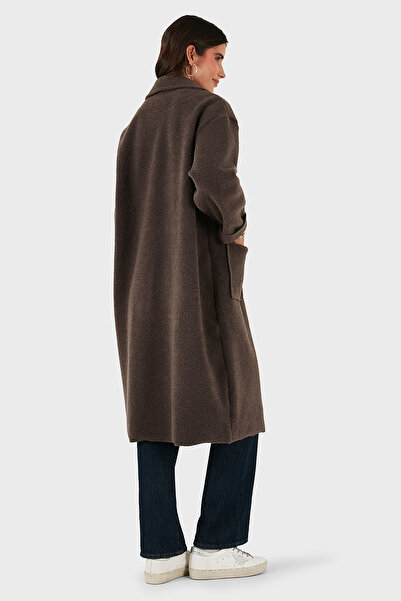 Via Dante χαλαρή εφαρμογή διπλό πέτο Μακρύ παλτό με κουμπιά στο γιακά ΠΑΛΤΟ 68821012