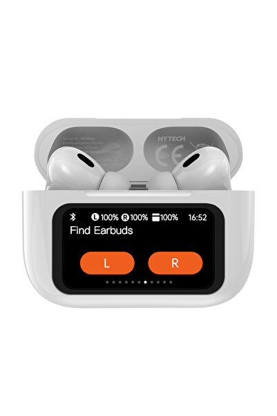Hytech HY-TWS16 Beyaz Mobil Telefon Uyumlu Bluetooth 5.4V Ekranlı TWS Mikrofo...