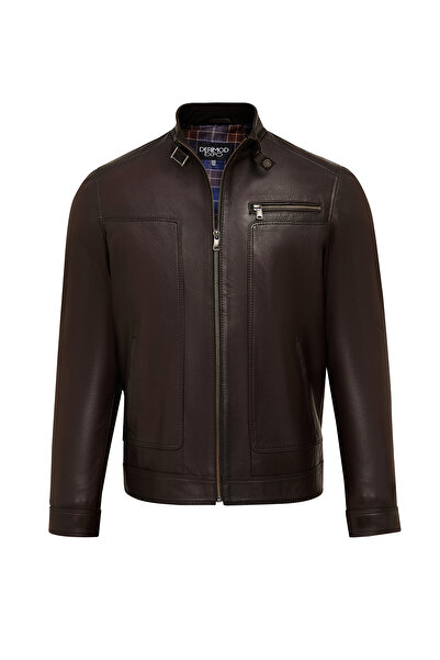 Derimod Felibe Men's Brown Leather Jacket 25Wge64321M