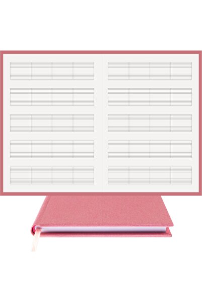 BİDEFTER Piano Notebook (No Key) 100% Handmade, Hand Stitched – 2026 Collection – Viscose Fabric Bound – A/4