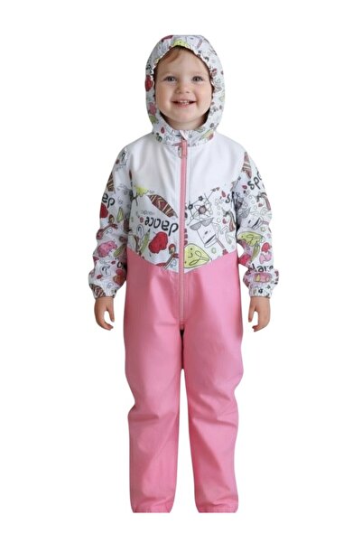 MDM MİDİMOD GOLD Kız Çocuk Su Geçirmez Yağmurluk Tulum – Eğlenceli Kapüşonlu Tek Parça