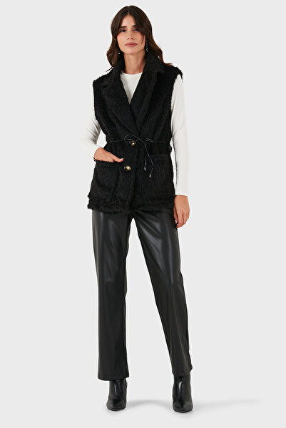 Via Dante Γούνινο γιλέκο Regular Fit διπλό πέτο με λεπτομέρεια με κορδόνια στο γιακά ΓΙΛΕΚΟ 68821807