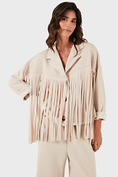 Via Dante Яке с редовна кройка, двуредно закопчаване и ресни JACKET 68821795