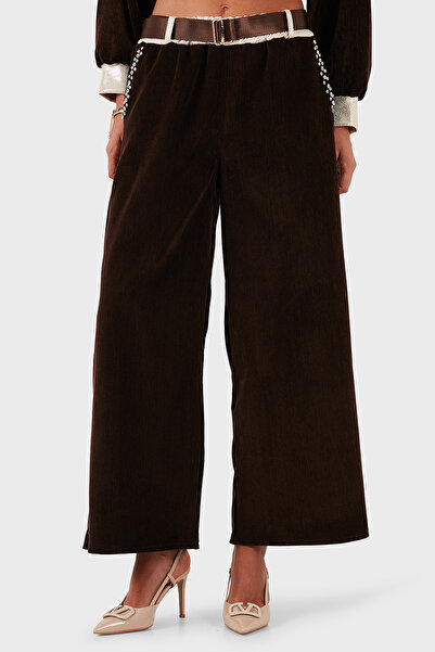 Via Dante φαρδύ μπατζάκι Παντελόνι με λεπτομέρεια τσέπης σε κανονική μέση ΠΑΝΤΕΛΟΝΙ 69143990