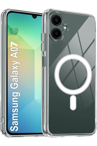 ENNAR Samsung Galaxy A07 Uyumlu MageSafe Şeffaf Silikon Kılıf