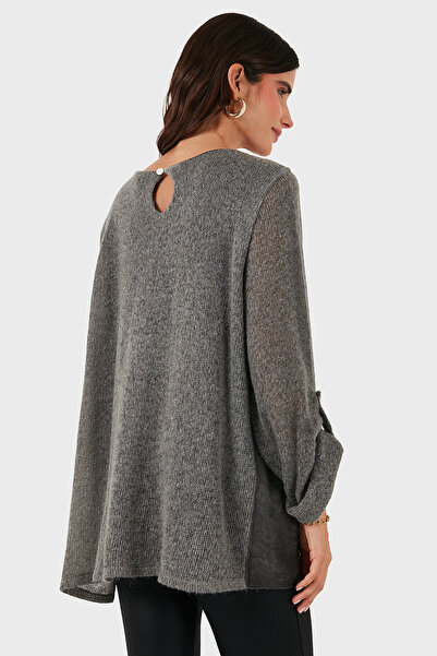 Via Dante Oversized Fit Lace Detailed Round Neck Blouse Blouse 690870