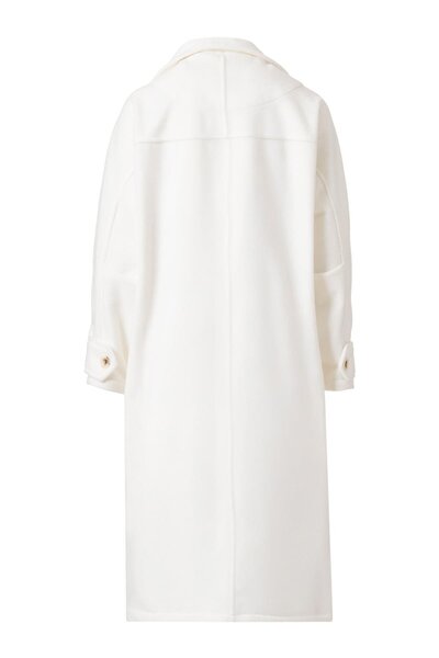 FACETTE Mirelle Mock Neck Cashmere Coat Ecru