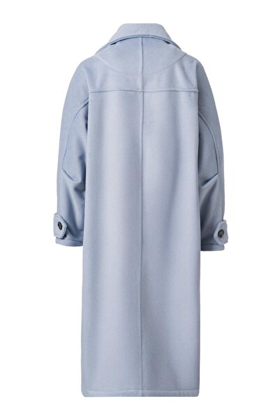 FACETTE Mirelle guler ridicat Palton Kaşe Albastru deschis