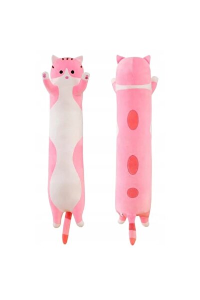 OEM Long Cat Plush Toy / Pillow, 85 x 18 x 17 cm, White-Pink