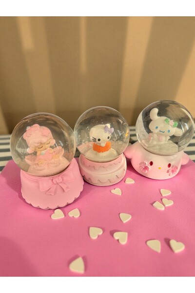 LALE Sevimli Kahramanlar Temalı Kar Küresi Işıklı Sevgiliye Hediye 10cm