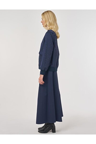 KYR Hotfix Printed Cotton Skirt Suit Dark Claret Red