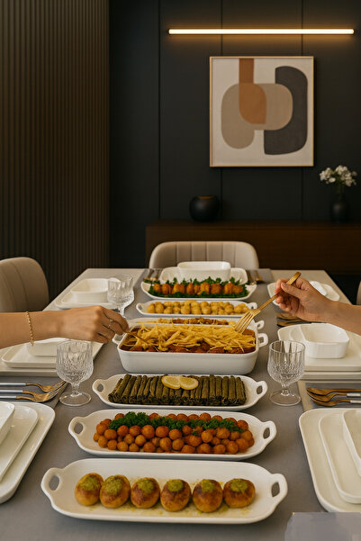 Kezze 6'lı Premium Seramik Sunum Seti - Tavuk Dünyası Tarzı Özel Servis Tabakları Restoran Şıklığı