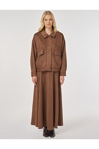 KYR Suede Suit with Skirt Mocha