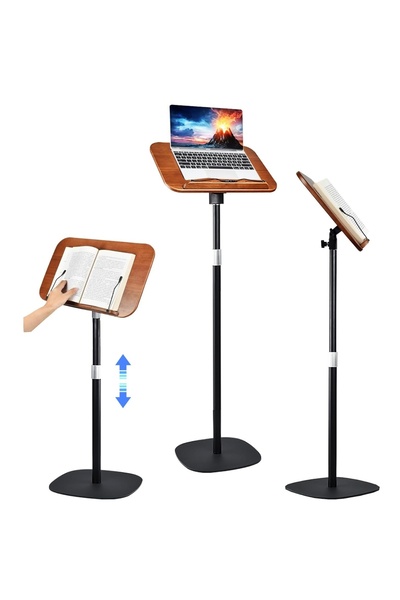 Shangxing Adjustable reading stand, foldable stand with clip, 1.3-meter high lectern