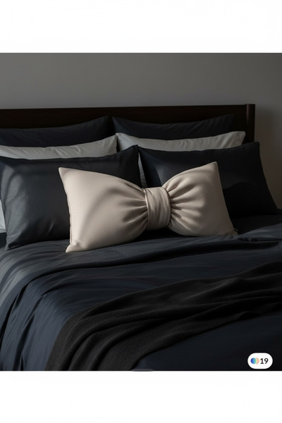 canbow وسادة زخرفية كبيرة الحجم بتصميم فيونكة، وسادة قماشية مزينة بفيونكة مع حشوة داخلية