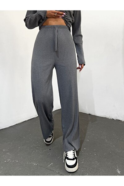 HİJABAYA Bağcık Detaylı Salaş Fitilli Pantolon