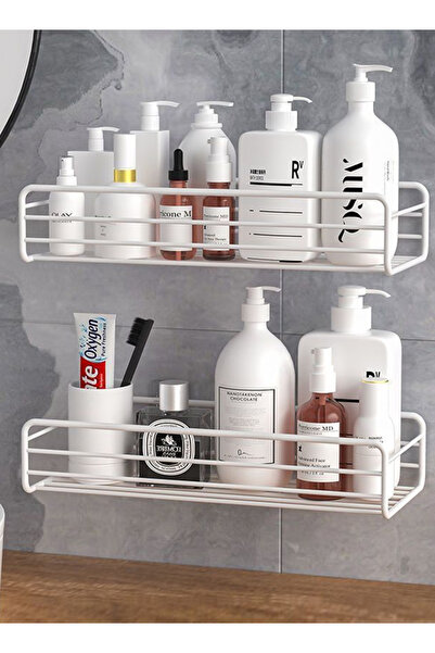 X SPRING Metal Wall-Mounted Storage Basket with Hooks for Kitchen Sink Drainage / Bathroom Vanity Organizer