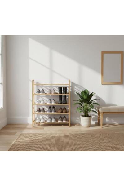 Palma homez Natural Wood 5-Tier Shoe Rack