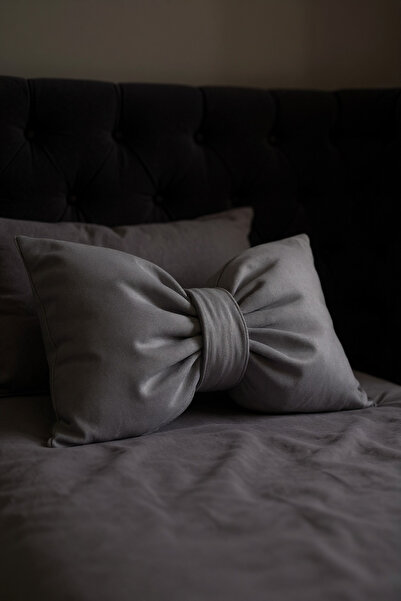 canbow وسادة زخرفية كبيرة الحجم بتصميم فيونكة، وسادة قماشية مزينة بفيونكة مع حشوة داخلية