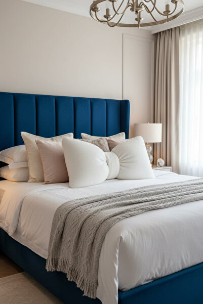 canbow وسادة زخرفية كبيرة الحجم بمظهر فيونكة قطيفة، وسادة قماشية مزينة بفيونكة محشوة