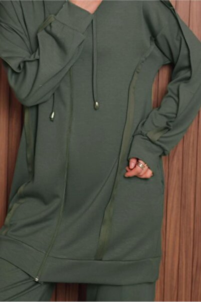 TRENDTESETTÜR Women's Khaki Pants K Hooded Set t 1017