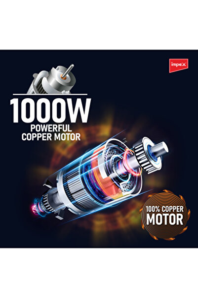 İMPEX 4in1 Mixer Grinder 1200W BL1004B, 100% Copper Motor, SS Jars, 3 Speed, Overheat Protection