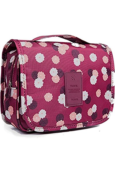 eWINNER Multifunctional Travel Toiletry & Cosmetic Organizer (Classic Red Daisy)
