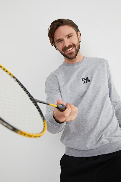 Fulla Moda Embossed Printed Crew Neck Sweatshirt