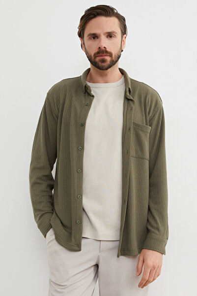 Fulla Moda Jacquard Single Pocket Shirt