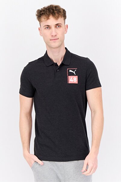 Puma Men Slim Fit Short Sleeves Outdoor Polo Shirt, Black