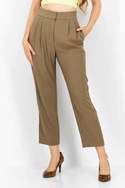 NA-KD Women Plain Straight Leg Pants, Tan