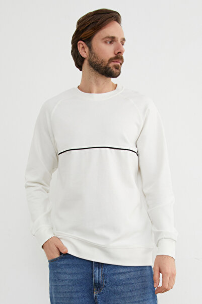 Fulla Moda Contrast Piped Detail Crew Neck Sweatshirt