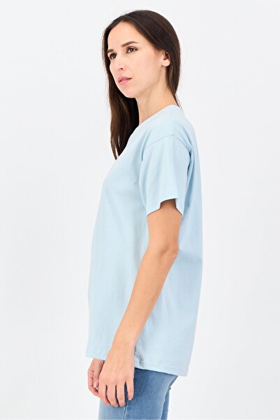 Disney Women Crew Neck Short Sleeve Graphic Print T-shirt, Pastel Blue