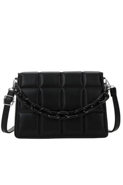 O.M.D SARA-SHOP Women's Hand/Shoulder Bag, Faux Leather, Black, 22x17x7 cm