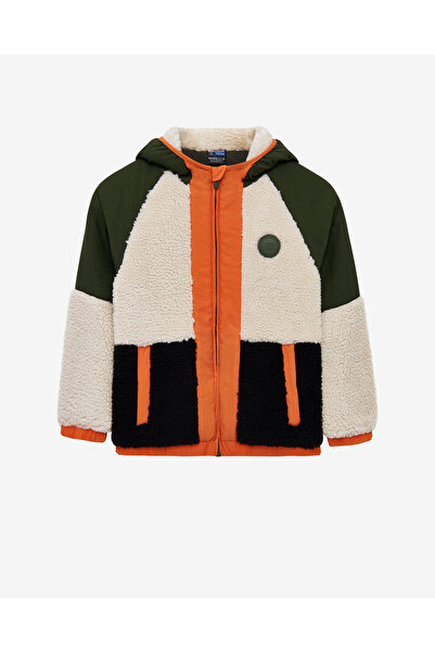 SKECHERS B Outdoor Fleece Full Zip Sherpa Palton kaki pentru băiat mare SK2520045-1629