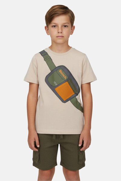 BENCH Kids Boy 2 Pack Short Sleeve Graphic Print Top And Bottom Set, Multicolor