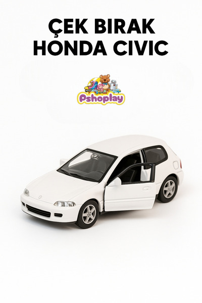 Pshoplay 1:32 Pull Back Metal Honda Civic Model Car – Openable Doors