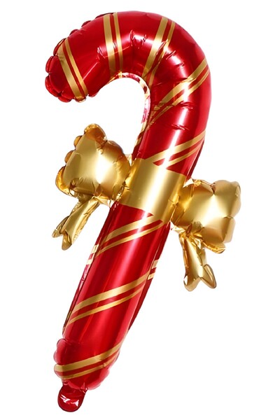 BKMC PARTY Коледна украса с балон от фолио с панделка и бастун 65-37 см