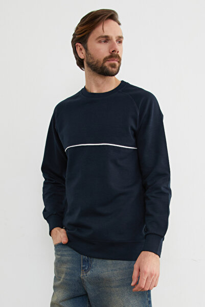 Fulla Moda Contrast Piped Detail Crew Neck Sweatshirt